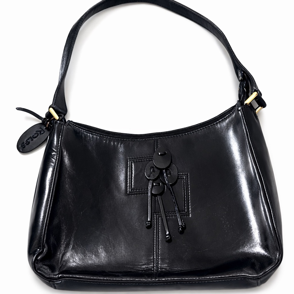 Rolfs Genuine Leather Black Leather Shoulder Bag